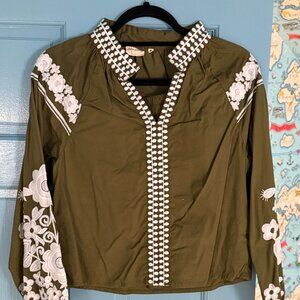 Julia Amory Green Spring Set - Long Sleeve Top WITH matching shorts